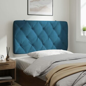Hoofdbordkussen 100 cm fluweel blauw 4