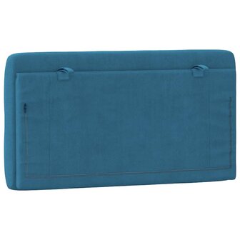 Hoofdbordkussen 100 cm fluweel blauw 7