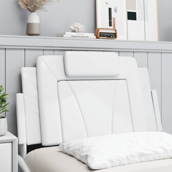 Hoofdbordkussen 90 cm kunstleer wit 4