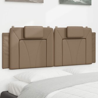 Hoofdbordkussen 120 cm kunstleer cappuccinokleurig 1