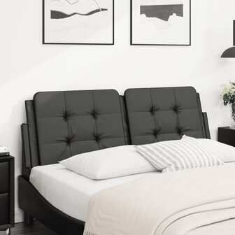 Hoofdbordkussen 140 cm kunstleer zwart 1