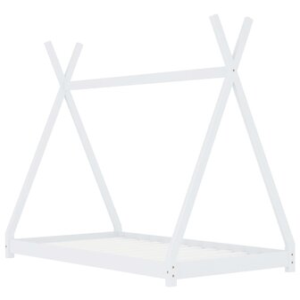 Kinderbedframe massief grenenhout wit 90x200 cm 2