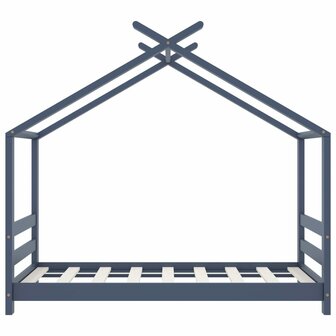 Kinderbedframe massief grenenhout grijs 70x140 cm 4