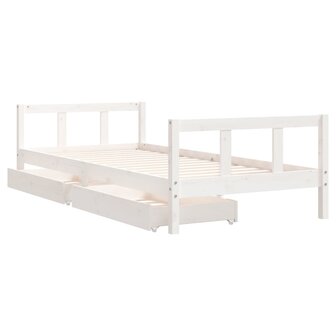 Kinderbedframe 90x200 cm massief grenenhout wit 4