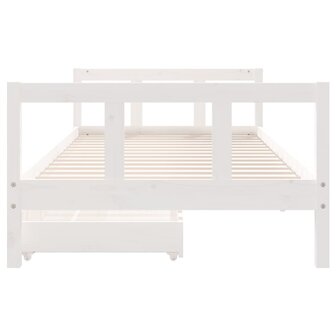 Kinderbedframe 90x200 cm massief grenenhout wit 5