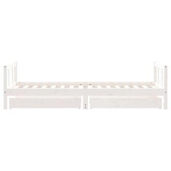 Kinderbedframe 90x200 cm massief grenenhout wit 6