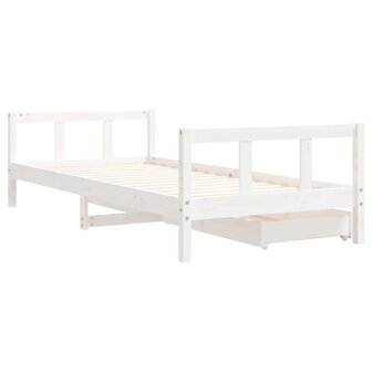 Kinderbedframe 90x200 cm massief grenenhout wit 7