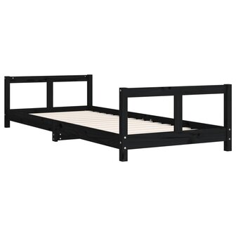 Kinderbedframe 80x200 cm massief grenenhout zwart 6