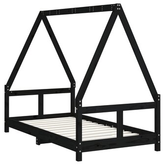 Kinderbedframe 80x160 cm massief grenenhout zwart 6