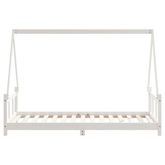 Kinderbedframe 90x190 cm massief grenenhout wit 5