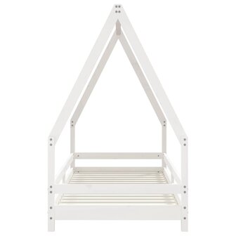 Kinderbedframe 80x200 cm massief grenenhout wit 4