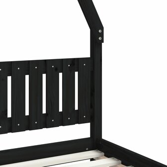 Kinderbedframe 80x200 cm massief grenenhout zwart 7