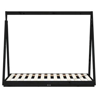 Kinderbedframe 70x140 cm massief grenenhout zwart 4