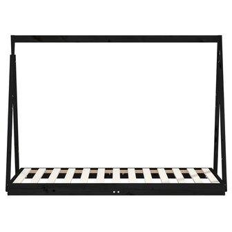 Kinderbedframe 80x160 cm massief grenenhout zwart 4