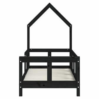 Kinderbedframe 70x140 cm massief grenenhout zwart 4