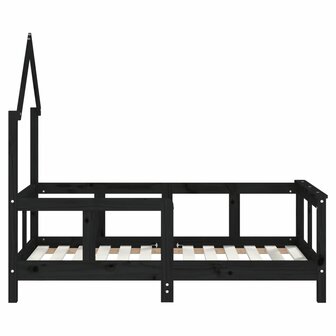 Kinderbedframe 70x140 cm massief grenenhout zwart 5