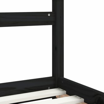 Kinderbedframe 90x200 cm massief grenenhout zwart 7