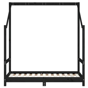 Kinderbedframe 70x140 cm massief grenenhout zwart 4