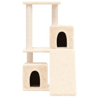 Kattenmeubel met sisal krabpalen 82 cm cr&egrave;mekleurig 3