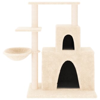 Kattenmeubel met sisal krabpalen 83 cm cr&egrave;mekleurig 3