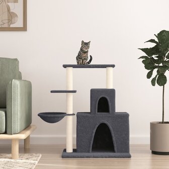 Kattenmeubel met sisal krabpalen 83 cm donkergrijs 1