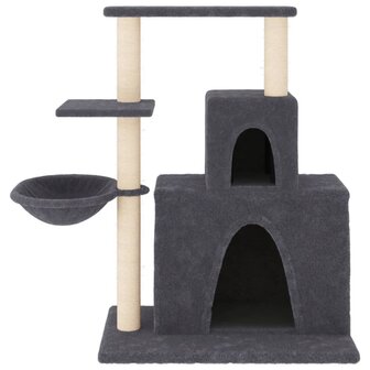 Kattenmeubel met sisal krabpalen 83 cm donkergrijs 3