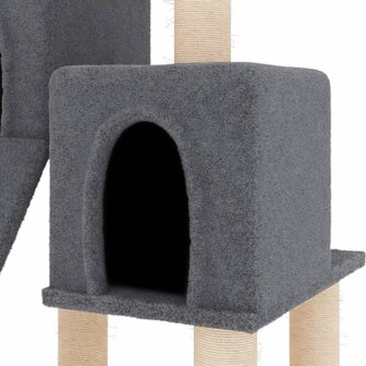 Kattenmeubel met sisal krabpalen 82 cm donkergrijs 6