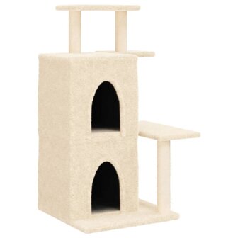 Kattenmeubel met sisal krabpalen 97 cm cr&egrave;mekleurig 2