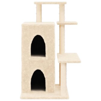 Kattenmeubel met sisal krabpalen 97 cm cr&egrave;mekleurig 4