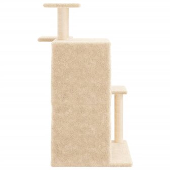Kattenmeubel met sisal krabpalen 97 cm cr&egrave;mekleurig 5