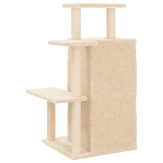 Kattenmeubel met sisal krabpalen 97 cm cr&egrave;mekleurig 6