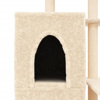 Kattenmeubel met sisal krabpalen 97 cm cr&egrave;mekleurig 7