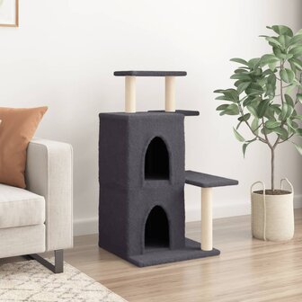 Kattenmeubel met sisal krabpalen 97 cm donkergrijs 3
