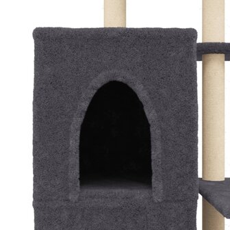 Kattenmeubel met sisal krabpalen 97 cm donkergrijs 7