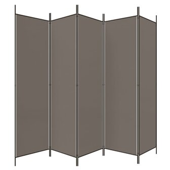 Kamerscherm met 5 panelen 300x200 cm stof antracietkleurig 5