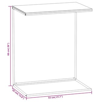 Bijzettafel 55x35x66 cm bewerkt hout zwart 6