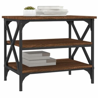 Bijzettafel 55x38x45 cm bewerkt hout bruin eikenkleur 4