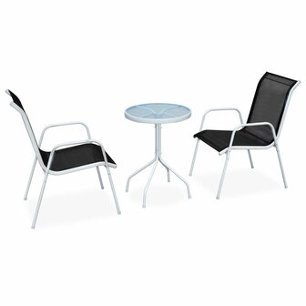 3-delige Bistroset staal zwart 1