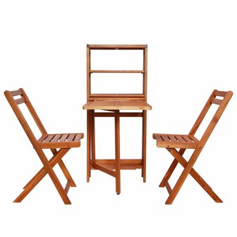 3-delige Bistroset inklapbaar massief acaciahout 2