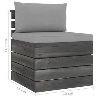 2-delige Loungeset met kussens pallet massief grenenhout 11