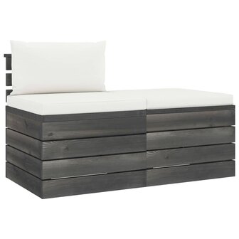 2-delige Loungeset met kussens pallet massief grenenhout 2