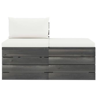 2-delige Loungeset met kussens pallet massief grenenhout 3