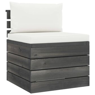 2-delige Loungeset met kussens pallet massief grenenhout 4