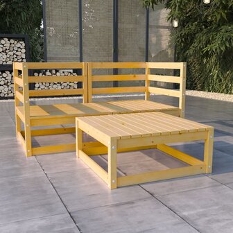 3-delige Loungeset massief grenenhout 1