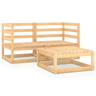 3-delige Loungeset massief grenenhout 2