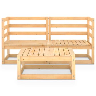 3-delige Loungeset massief grenenhout 3