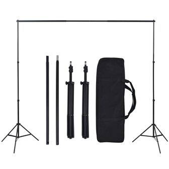 Fotostudioset met verlichtingsset en achtergrond 11