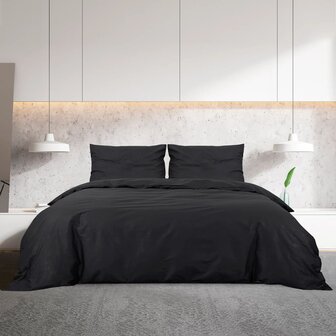 Dekbedovertrekset 135x200 cm katoen zwart 3