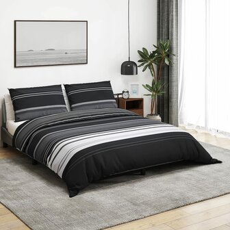 Dekbedovertrekset 200x200 cm katoen zwart en wit 1