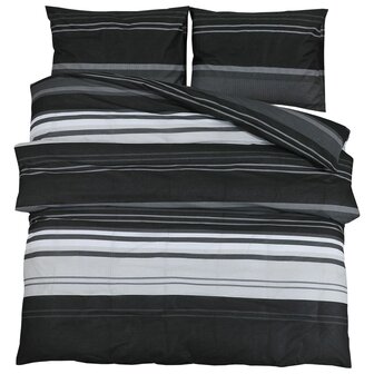 Dekbedovertrekset 200x200 cm katoen zwart en wit 2